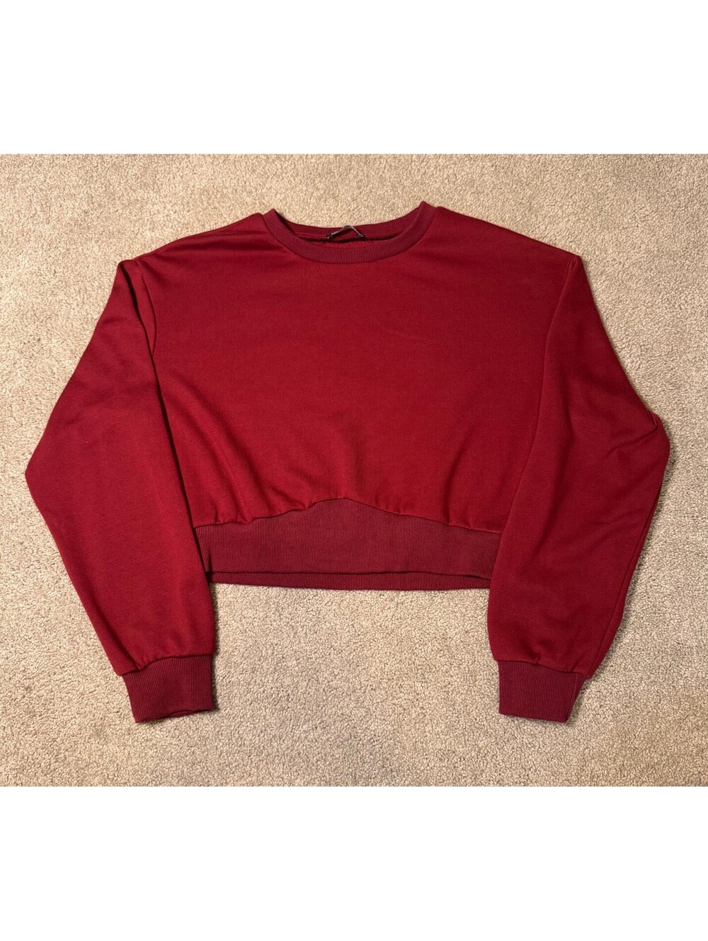 Prettygarden Maroon Cropped Sweatshirt - Size L